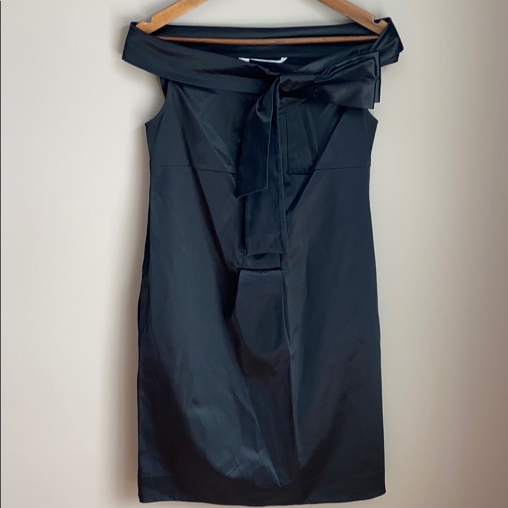 Diane von Furstenberg “PIA” Satin Cocktail Dress Black SZ 2 - Picture 3 of 6